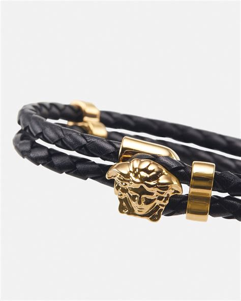 versace gold bracelet mens|versace medusa braided bracelet.